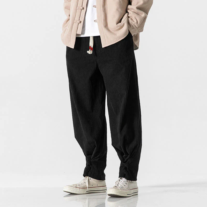 Pantaloni a gamba dritta in cotone con tasche e bottoni, modello Buddha Stones , da uomo, autunno inverno - Image 29
