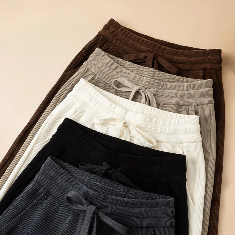 Pantaloni a gamba larga in cotone con tasche, colore puro, da donna , Buddha Stones - Image 18