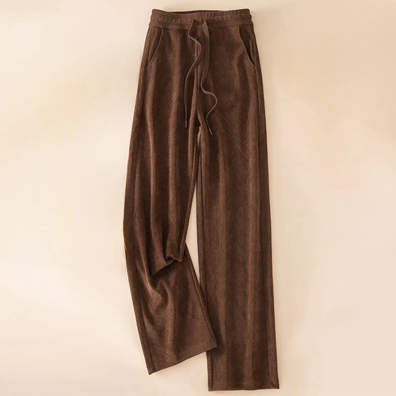 Pantaloni a gamba larga in cotone con tasche, colore puro, da donna , Buddha Stones - Image 4