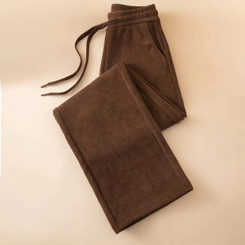 Pantaloni a gamba larga in cotone con tasche, colore puro, da donna , Buddha Stones - Image 5