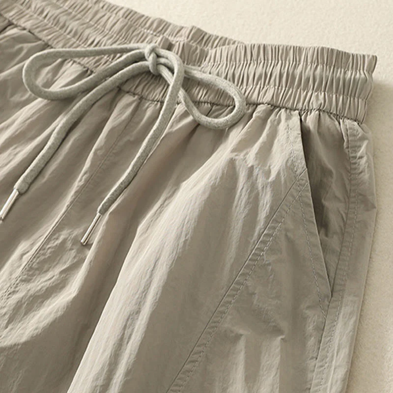 Pantaloni Buddha Stones Summer Vintage con coulisse e polsini con tasche - Image 3