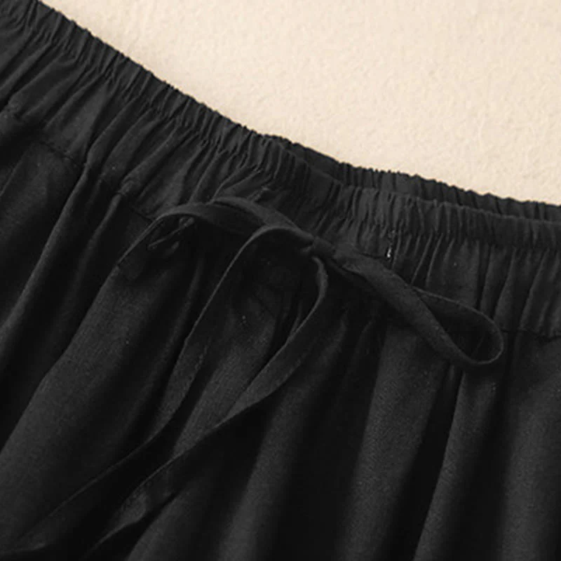 Pantaloni Capri Harem da donna in cotone con elastico in vita, modello Buddha Stones , con tasche - Image 12