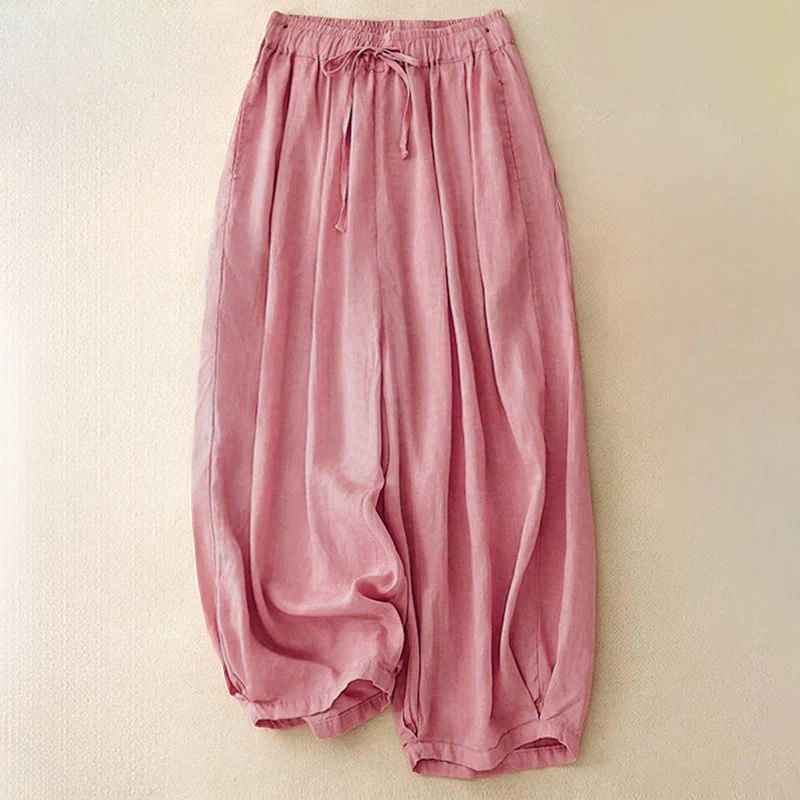 Pantaloni Capri Harem da donna in cotone con elastico in vita, modello Buddha Stones , con tasche - Image 19
