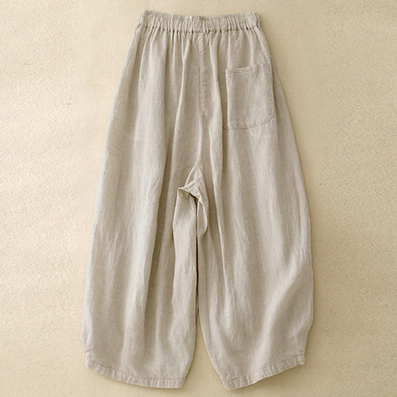 Pantaloni Capri Harem da donna in cotone con elastico in vita, modello Buddha Stones , con tasche - Image 2
