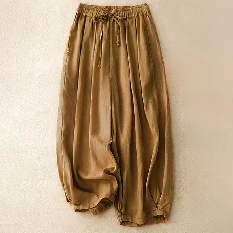 Pantaloni Capri Harem da donna in cotone con elastico in vita, modello Buddha Stones , con tasche - Image 23