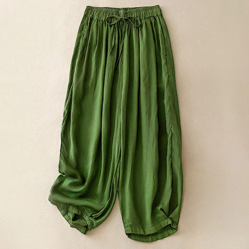 Pantaloni Capri Harem da donna in cotone con elastico in vita, modello Buddha Stones , con tasche - Image 28