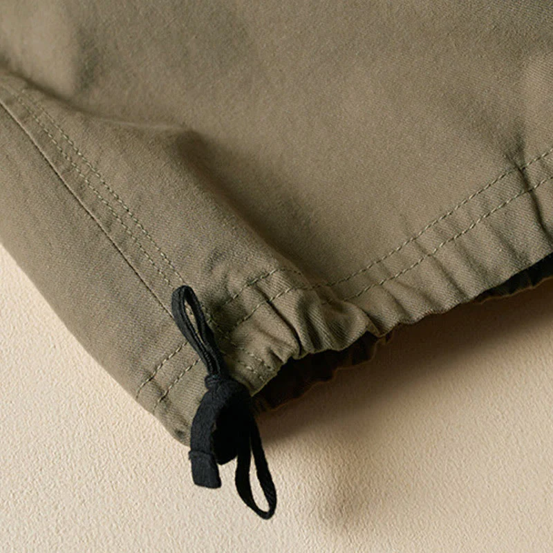 Pantaloni cargo da donna in cotone con coulisse Buddha Stones Fall, lunghezza 7-8, con tasche - Image 7
