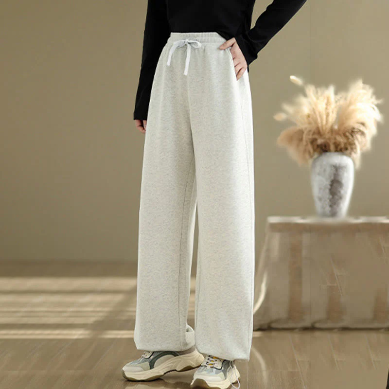 Pantaloni casual da donna in cotone a gamba dritta con tasche Buddha Stones - Image 15