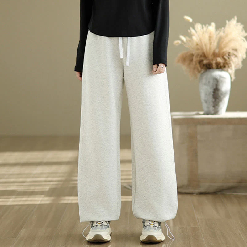 Pantaloni casual da donna in cotone a gamba dritta con tasche Buddha Stones - Image 16