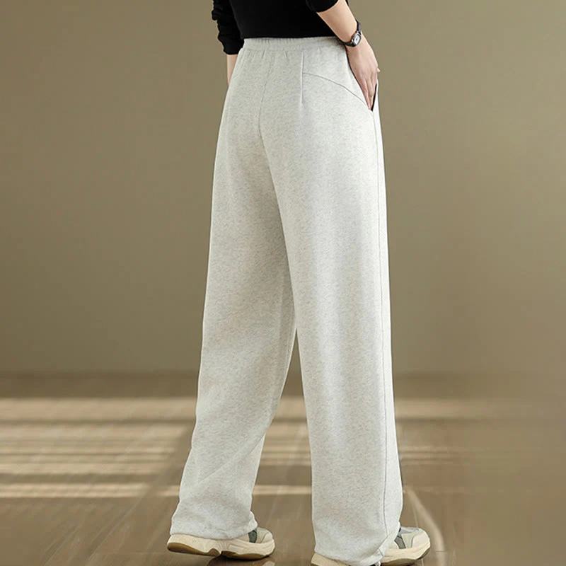 Pantaloni casual da donna in cotone a gamba dritta con tasche Buddha Stones - Image 17