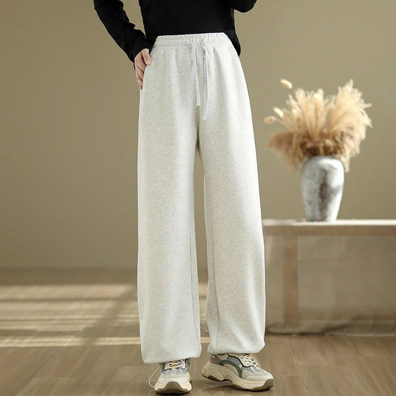 Pantaloni casual da donna in cotone a gamba dritta con tasche Buddha Stones - Image 18