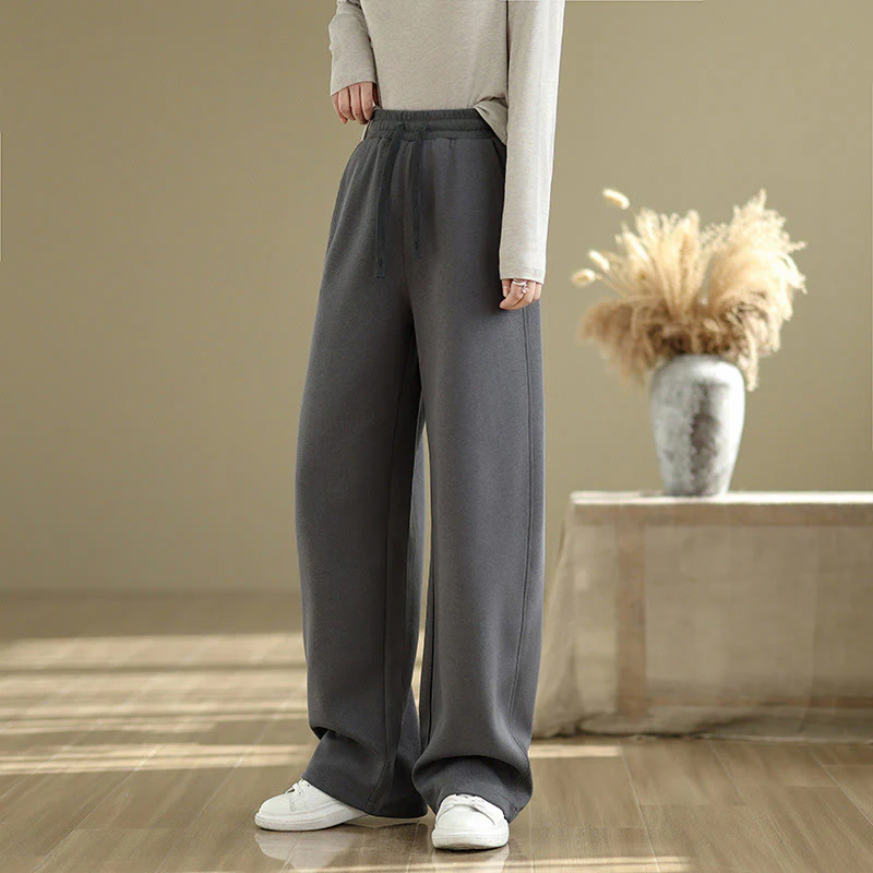 Pantaloni casual da donna in cotone a gamba dritta con tasche Buddha Stones - Image 6