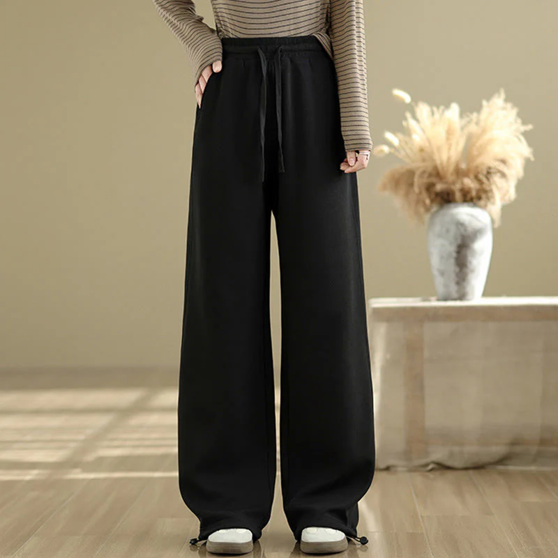 Pantaloni casual da donna in cotone a gamba dritta con tasche Buddha Stones - Image 8