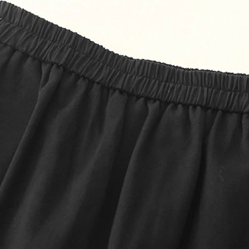 Pantaloni casual da donna in cotone e poliestere con bottoni automatici e tasche Buddha Stones - Image 11