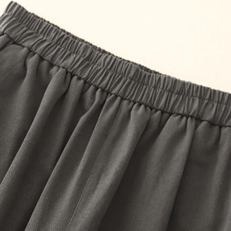 Pantaloni casual da donna in cotone e poliestere con bottoni automatici e tasche Buddha Stones - Image 14