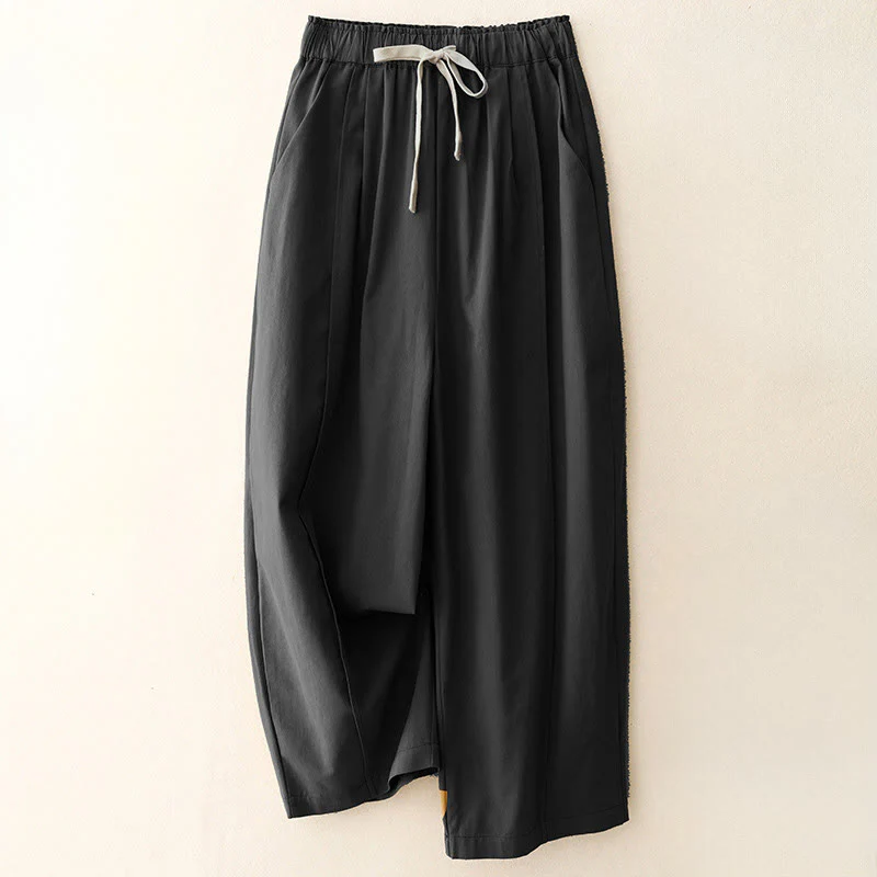 Pantaloni casual da donna in cotone e poliestere con tasche Buddha Stones - Image 14