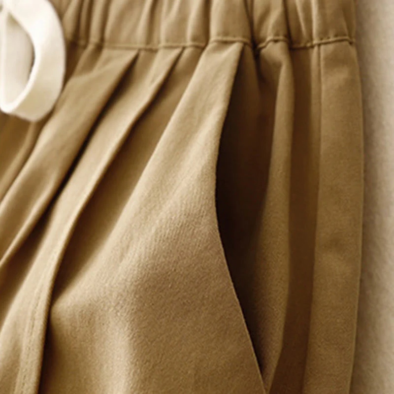 Pantaloni casual da donna in cotone e poliestere con tasche Buddha Stones - Image 5