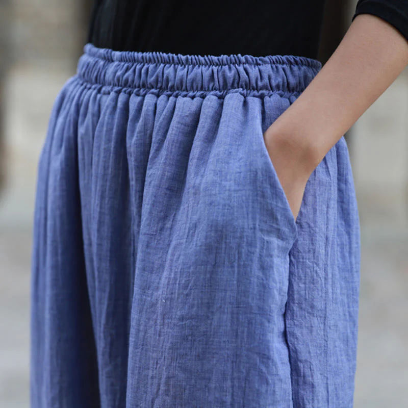 Pantaloni casual estivi da donna in cotone con tasche Buddha Stones - Image 31