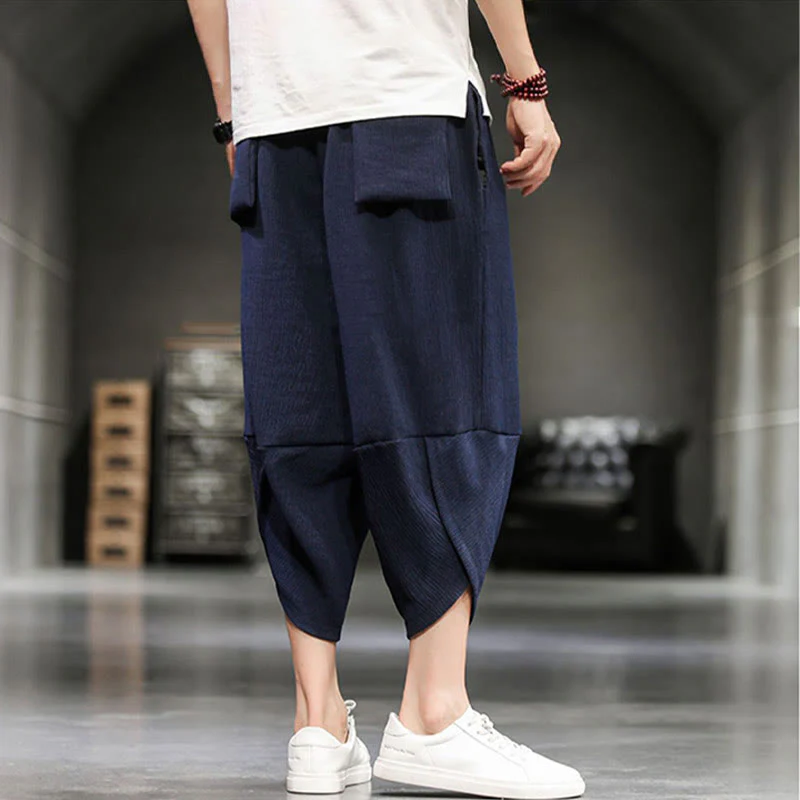 Pantaloni corti da uomo Buddha Stones Summer Solid con tasche - Image 19