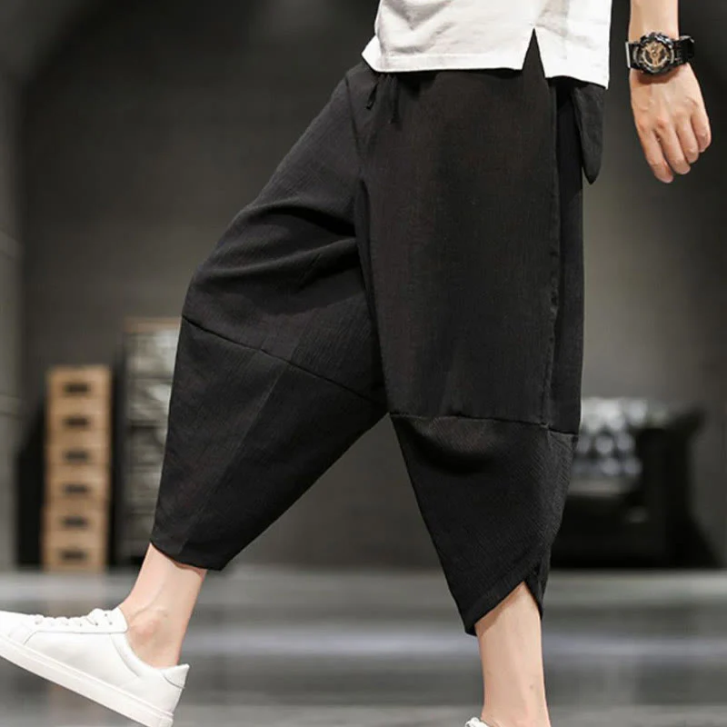 Pantaloni corti da uomo Buddha Stones Summer Solid con tasche - Image 31