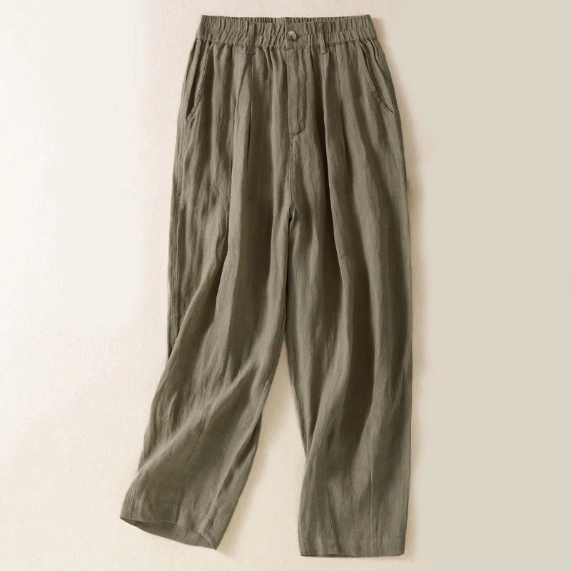 Pantaloni da donna alla caviglia con tasche e bottoni e cerniera estiva Buddha Stones - Image 22