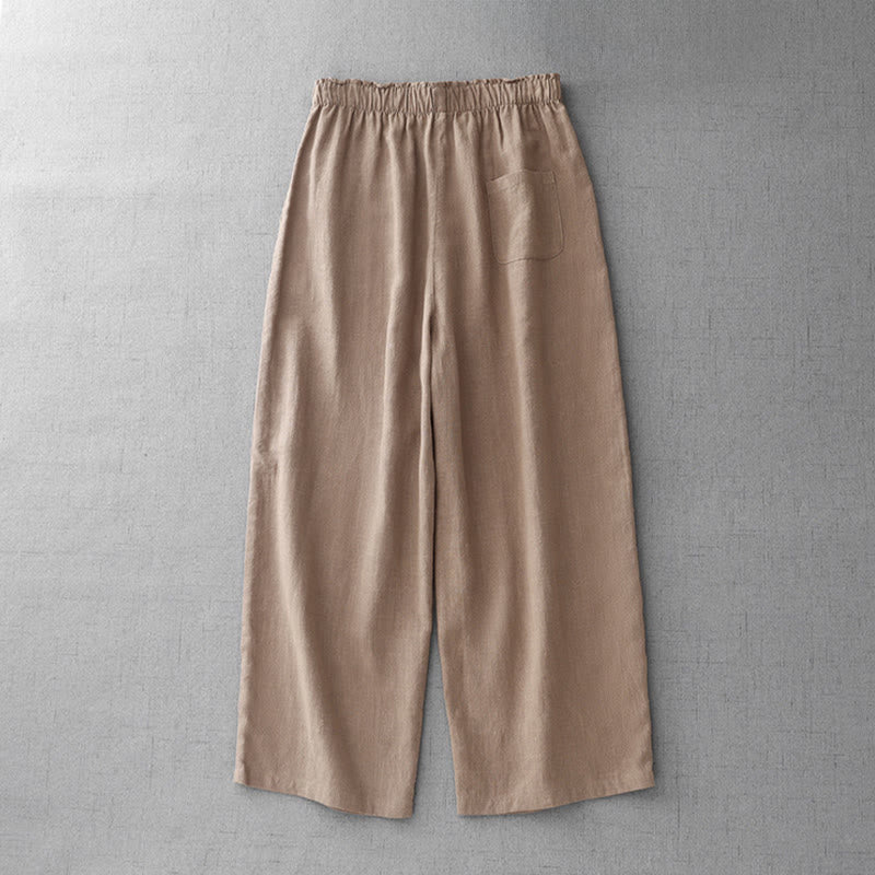 Pantaloni da donna Buddha Stones Casual Plain Rope in cotone, lunghezza 7-8, con tasche - Image 18