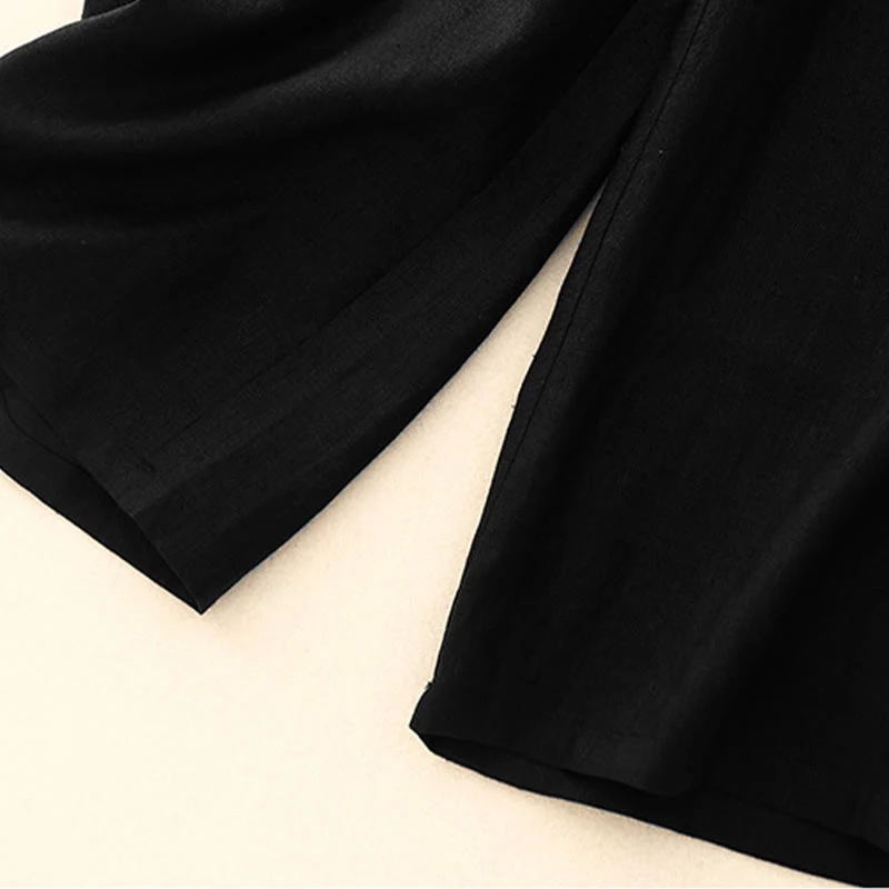 Pantaloni da donna Buddha Stones, semplici e primaverili, in cotone, lunghezza 7-8, con tasche - Image 11
