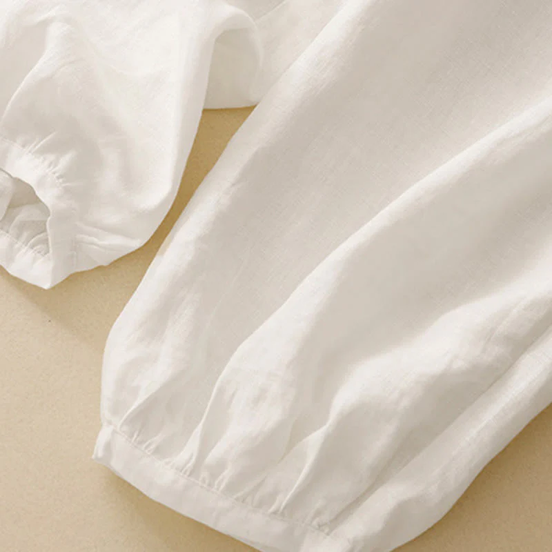 Pantaloni da donna Buddha Stones Summer Commute in cotone alla caviglia, con tasche, colore puro - Image 10