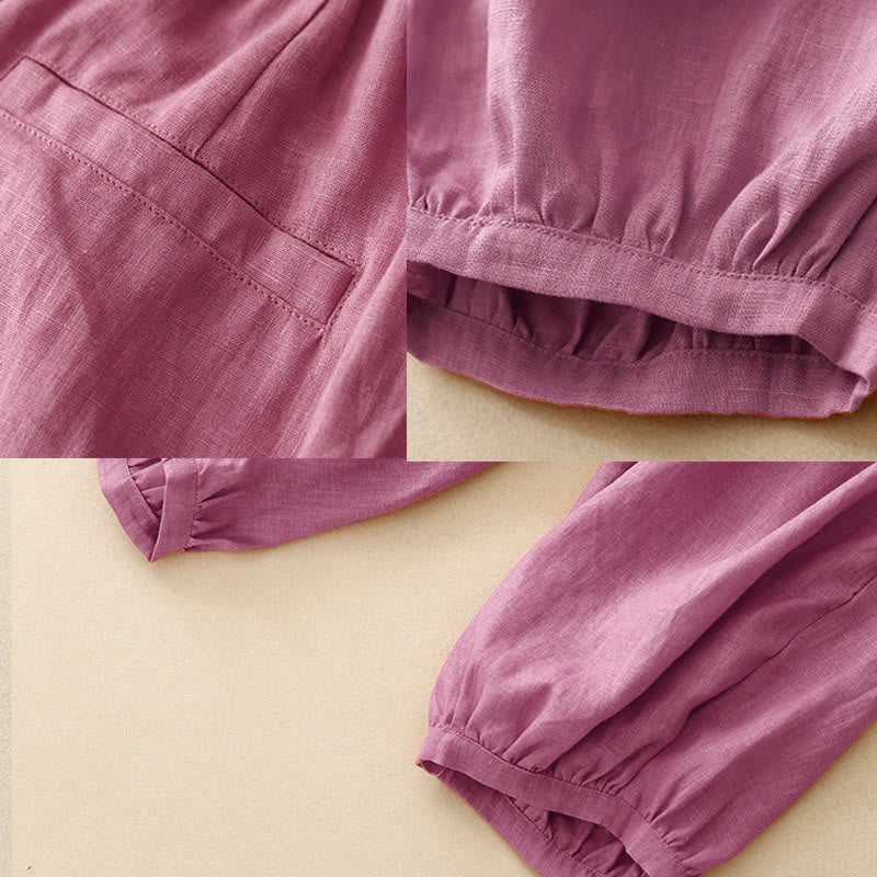 Pantaloni da donna Buddha Stones Summer Commute in cotone alla caviglia, con tasche, colore puro - Image 7