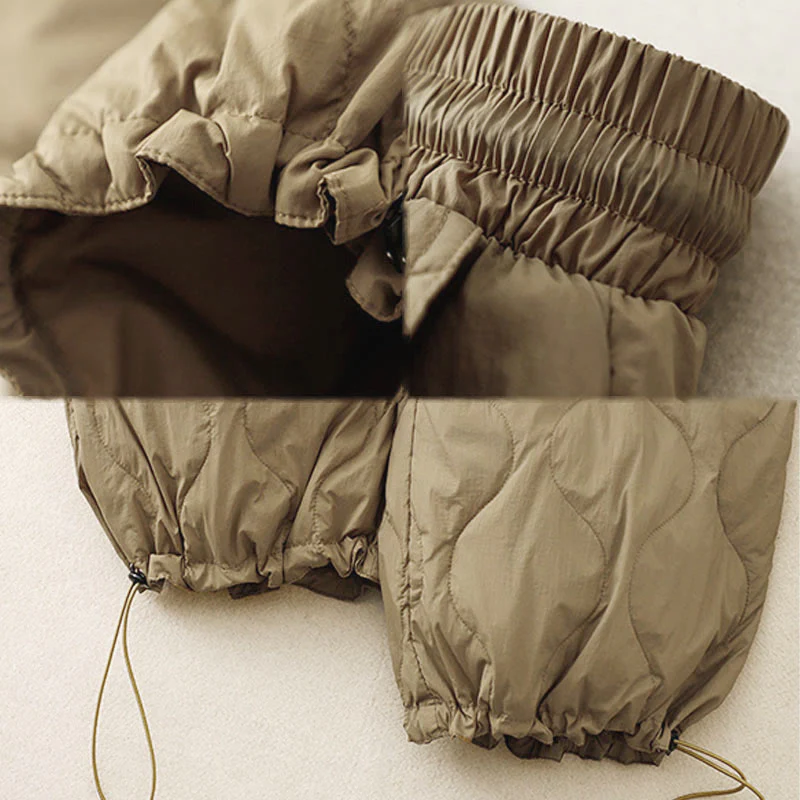 Pantaloni da donna caldi con tasche e linee curve invernali Buddha Stones alla caviglia - Image 8