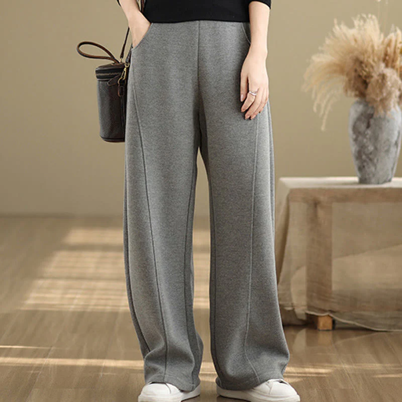Pantaloni da donna casual in poliestere con gamba dritta e tasche , Buddha Stones - Image 10