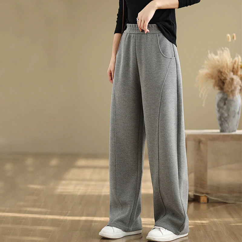Pantaloni da donna casual in poliestere con gamba dritta e tasche , Buddha Stones - Image 11