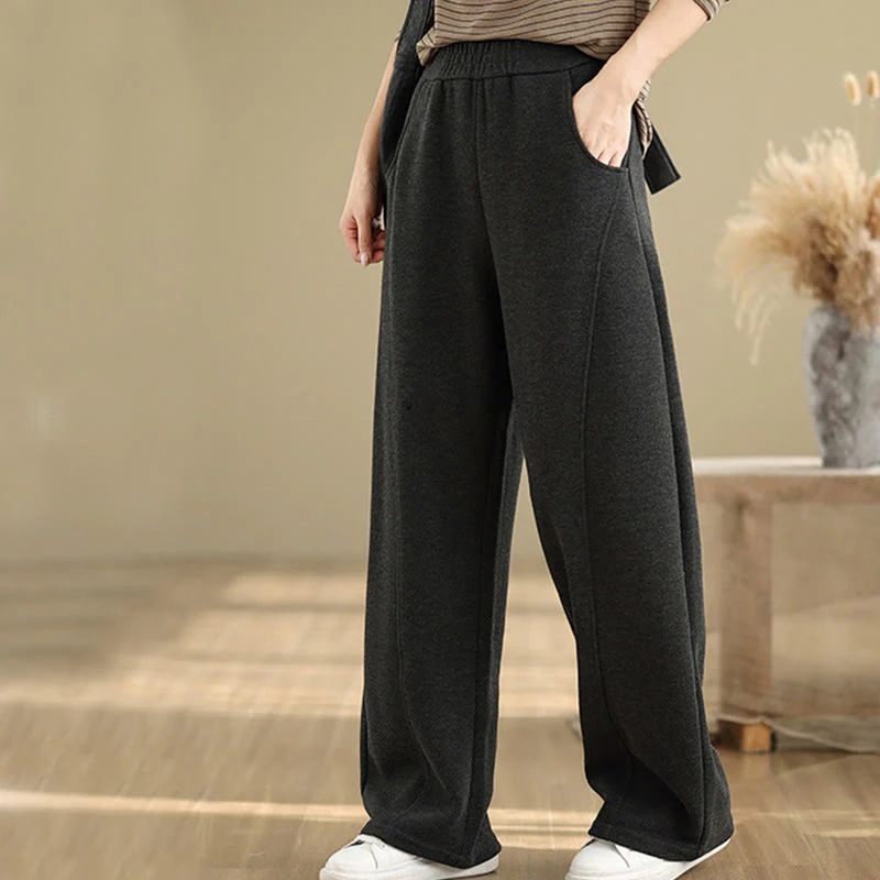 Pantaloni da donna casual in poliestere con gamba dritta e tasche , Buddha Stones - Image 4