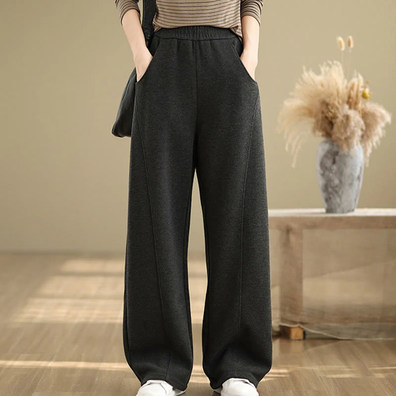 Pantaloni da donna casual in poliestere con gamba dritta e tasche , Buddha Stones - Image 5