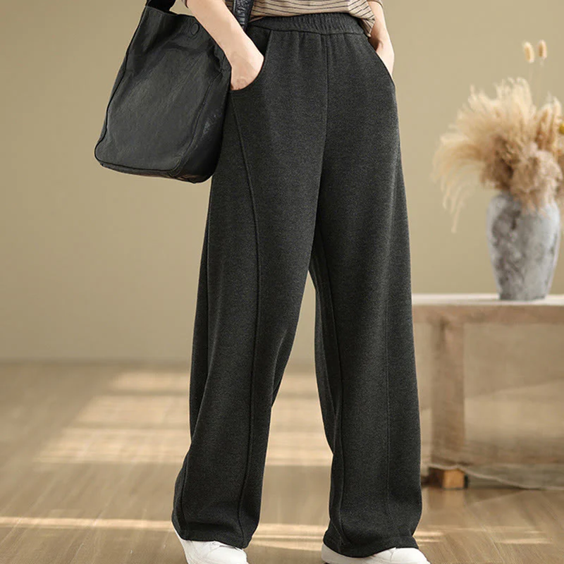Pantaloni da donna casual in poliestere con gamba dritta e tasche , Buddha Stones - Image 6