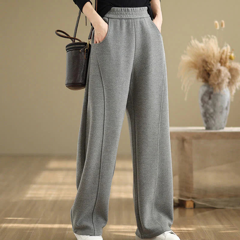 Pantaloni da donna casual in poliestere con gamba dritta e tasche , Buddha Stones - Image 8