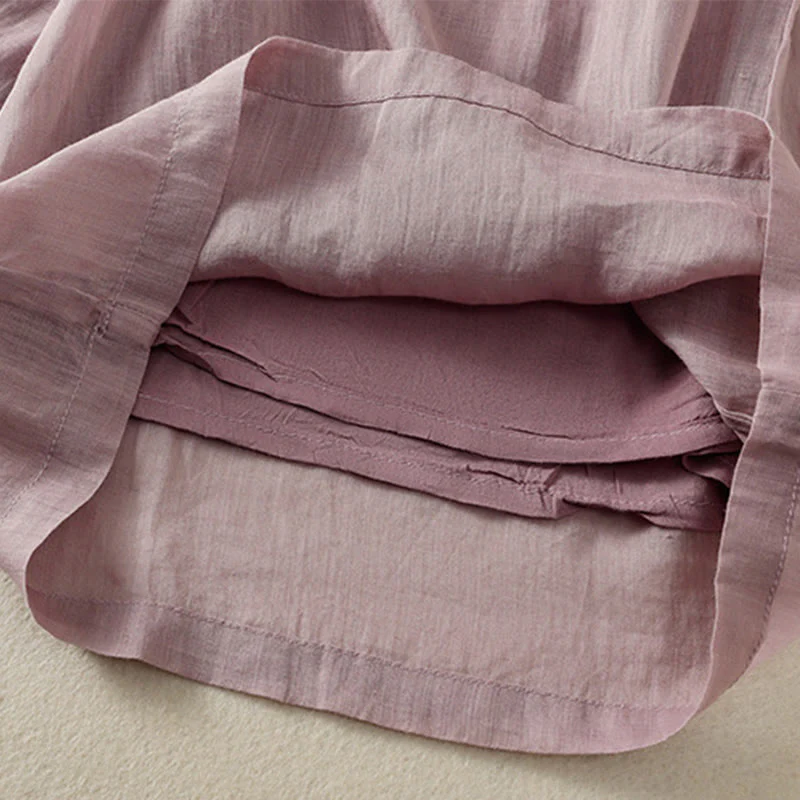 Pantaloni da donna in cotone a gamba larga con coulisse e ricamo Buddha Stones Commute, con tasche - Image 42