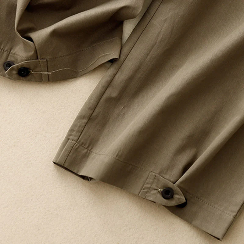 Pantaloni da donna in cotone a gamba larga con tasche, modello Buddha Stones, casual, vintage, tinta unita, con bottoni - Image 12