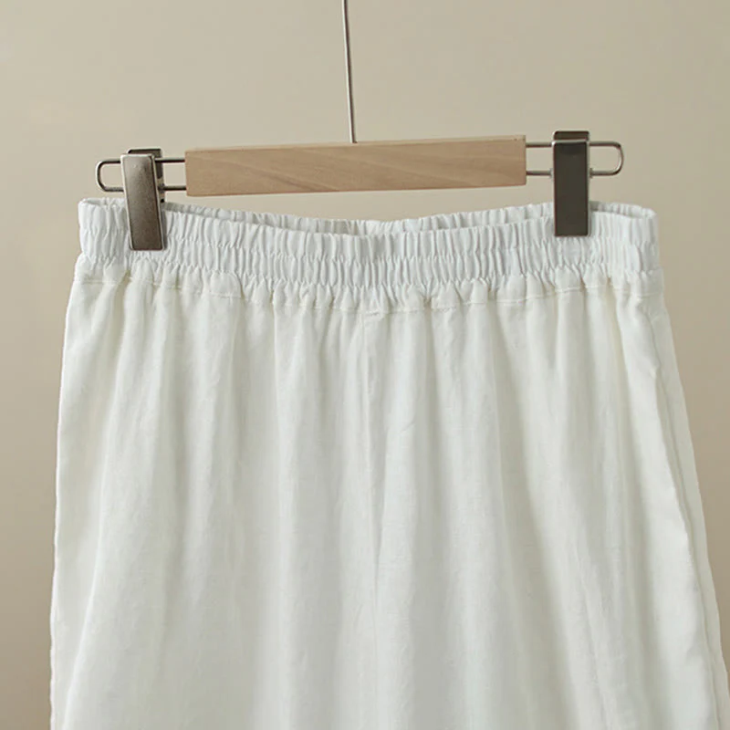 Pantaloni da donna in cotone a gamba larga con tasche, modello Buddha Stones Commute, modello retrò in pizzo semplice patchwork, lunghezza 7-8 - Image 21