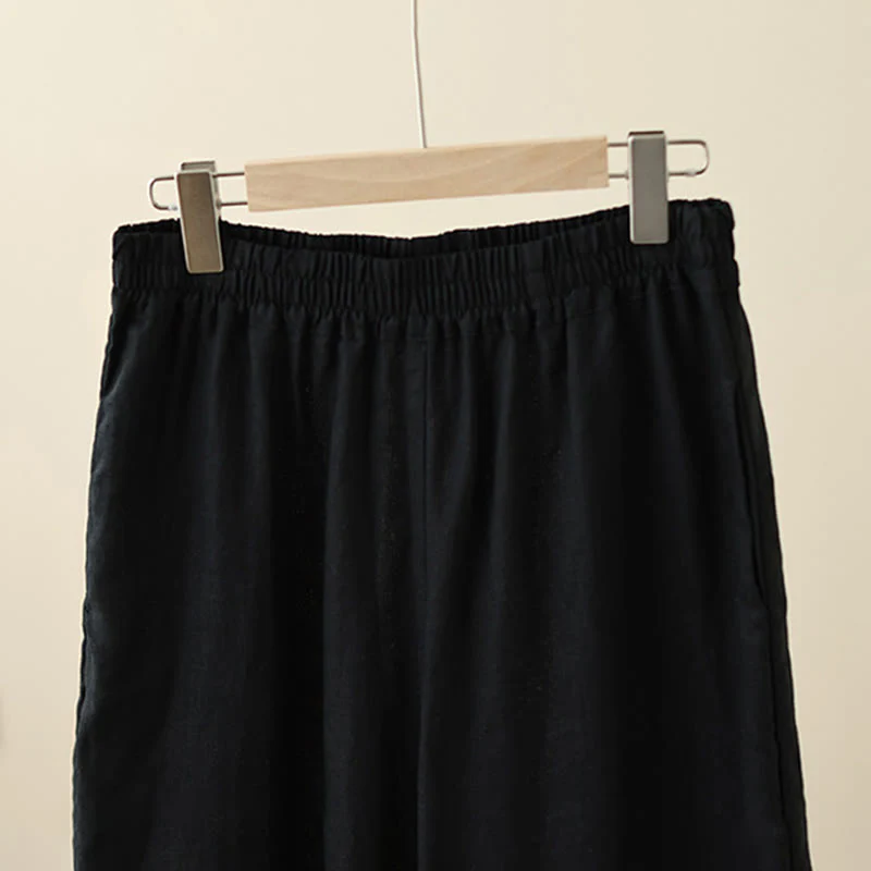 Pantaloni da donna in cotone a gamba larga con tasche, modello Buddha Stones Commute, modello retrò in pizzo semplice patchwork, lunghezza 7-8 - Image 25