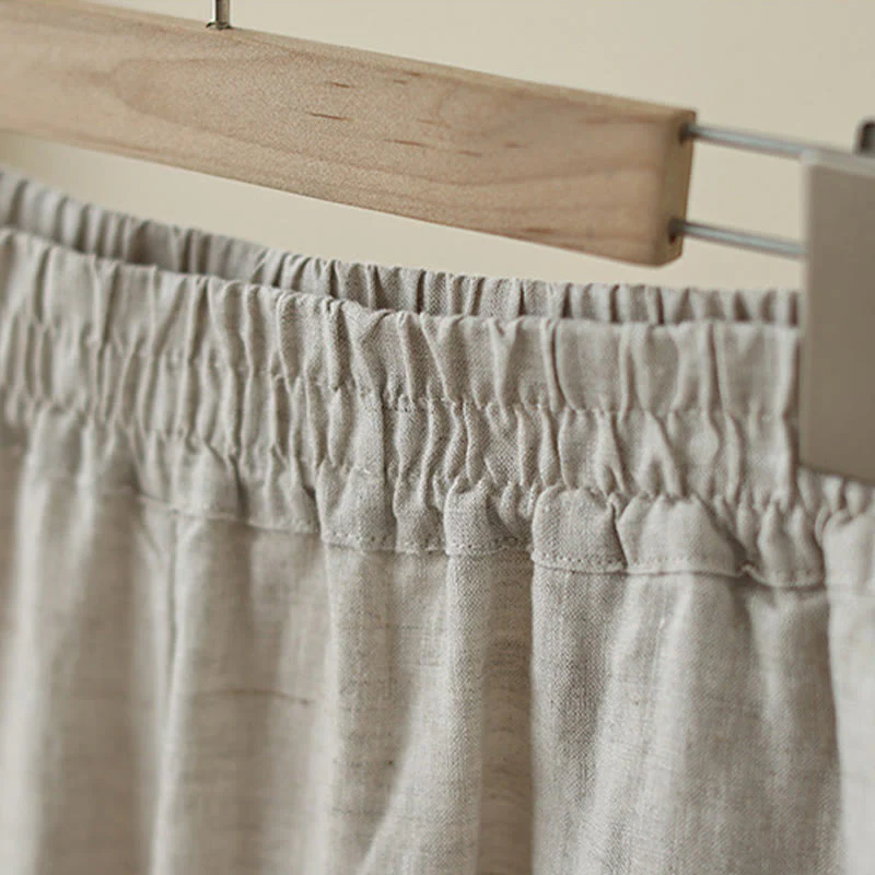 Pantaloni da donna in cotone a gamba larga con tasche, modello Buddha Stones Commute, modello retrò in pizzo semplice patchwork, lunghezza 7-8 - Image 6