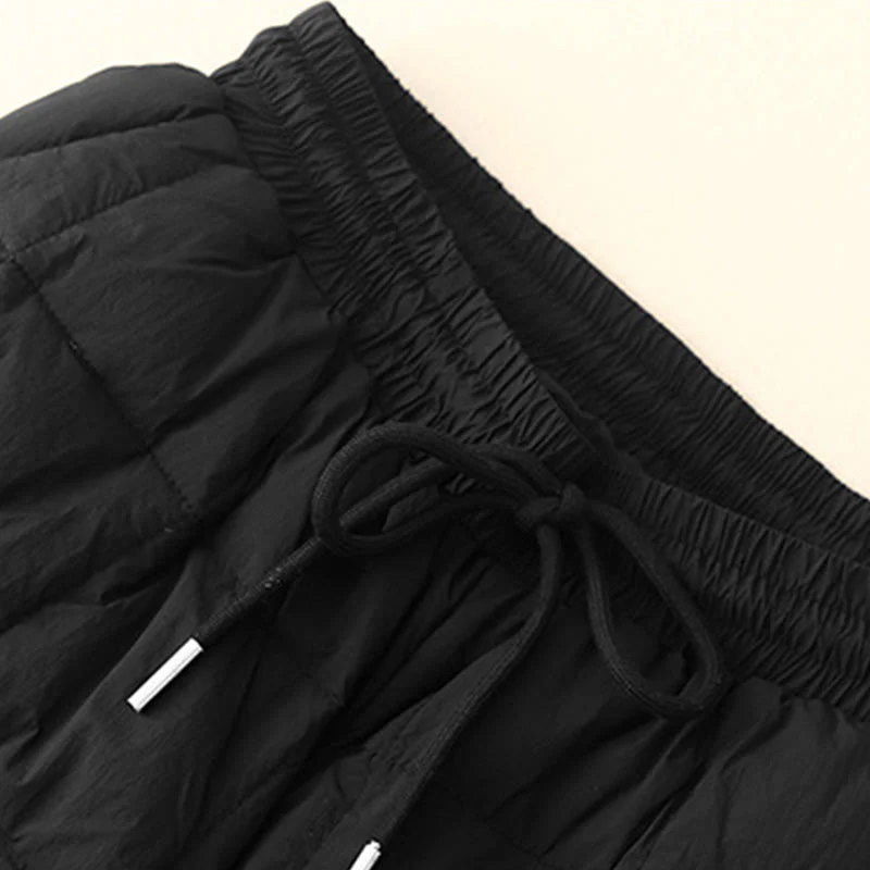 Pantaloni da donna in cotone con apertura sulle gambe e coulisse invernali Buddha Stones con tasche - Image 16
