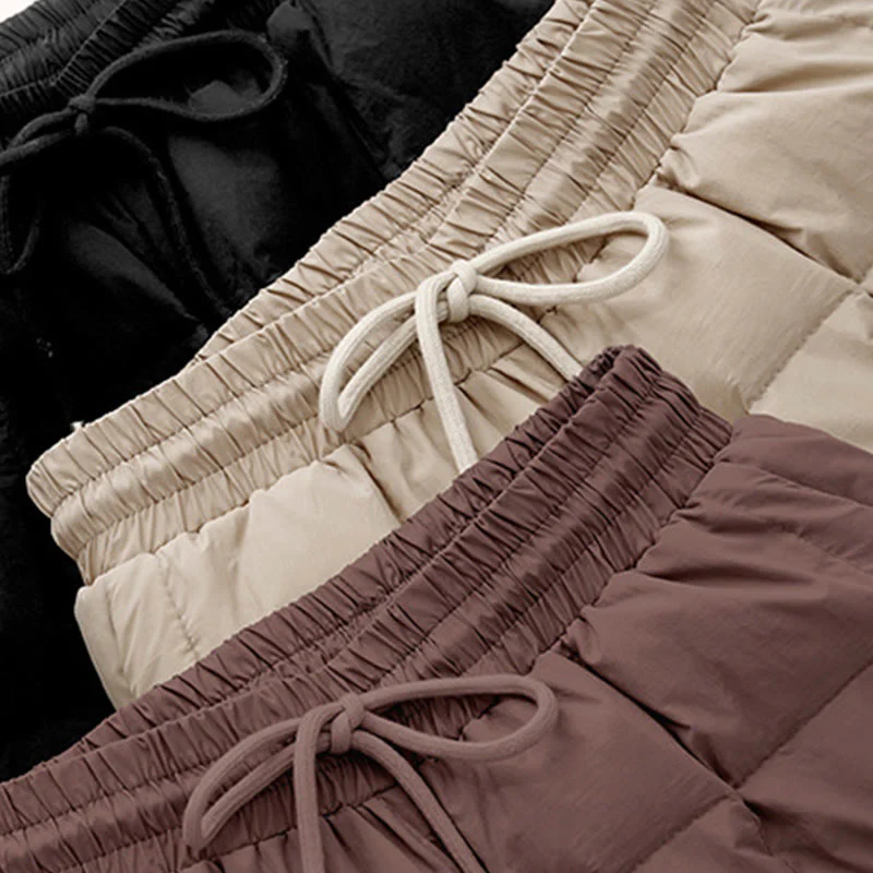 Pantaloni da donna in cotone con apertura sulle gambe e coulisse invernali Buddha Stones con tasche - Image 19