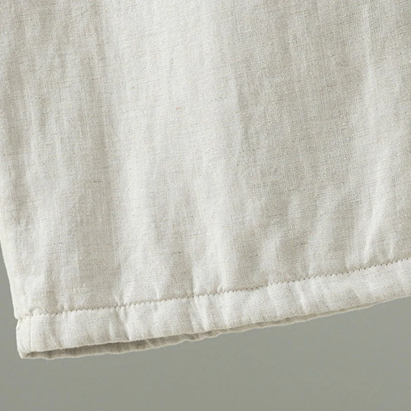 Pantaloni da donna in cotone e lino con coulisse a contrasto, modello Buddha Stones, con tasche e gamba larga - Image 17