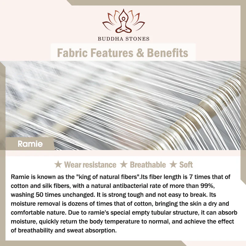 Pantaloni da donna in cotone ramiè con Buddha Stones, casual, tinta unita, con elastico in vita e fodera in pile - Image 6