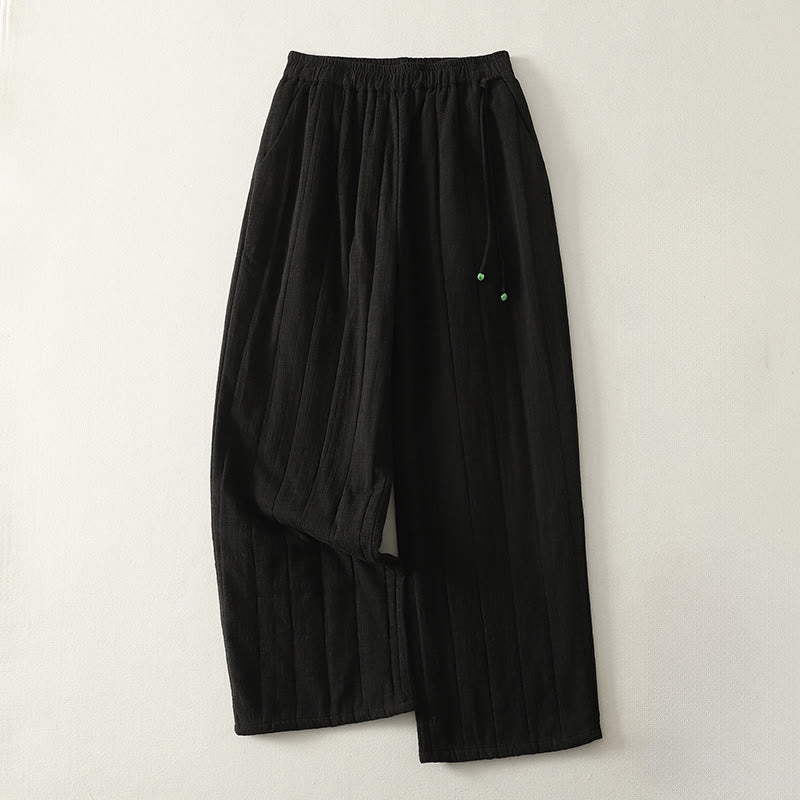 Pantaloni da donna spessi in cotone e poliestere con tasche Buddha Stones - Image 9