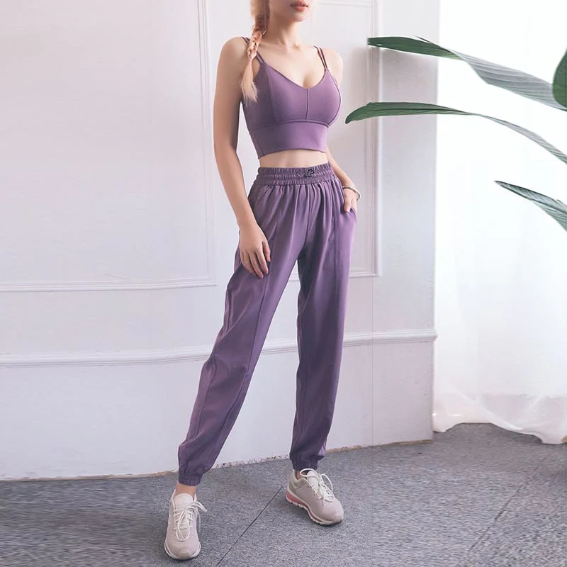 Pantaloni da jogging sportivi da yoga fitness a vita alta con tasche Buddha Stones - Image 17