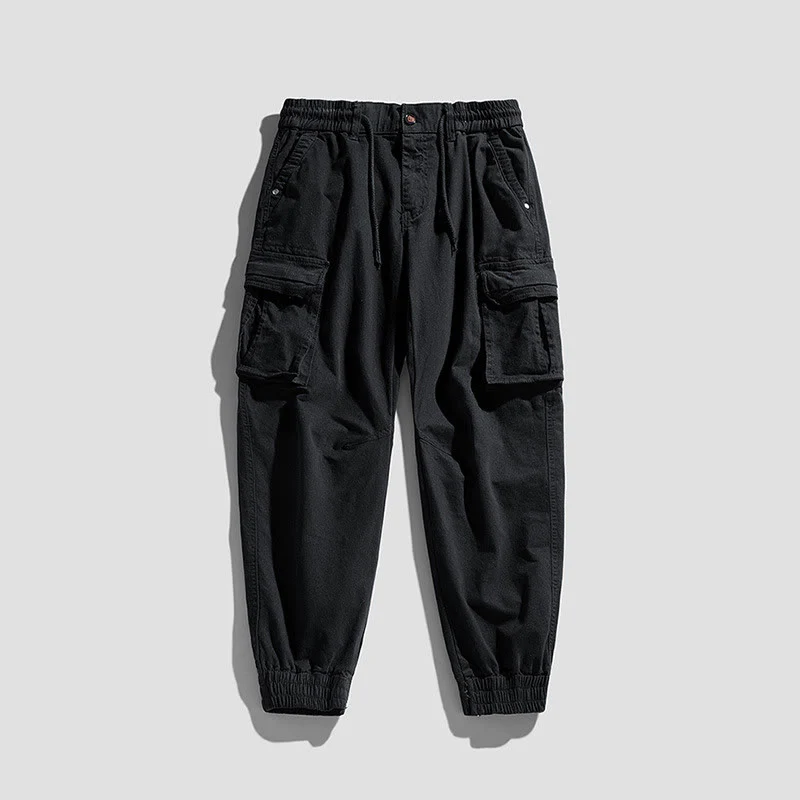 Pantaloni da uomo affusolati con tasche, polsini elastici estivi in cotone Buddha Stones - Image 12