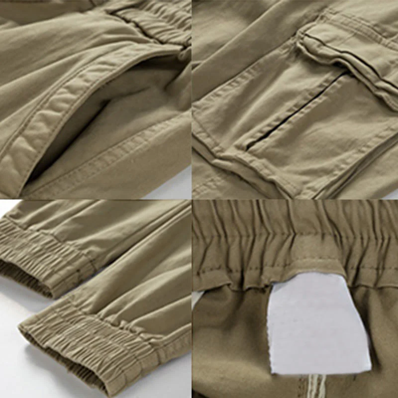 Pantaloni da uomo affusolati con tasche, polsini elastici estivi in cotone Buddha Stones - Image 6