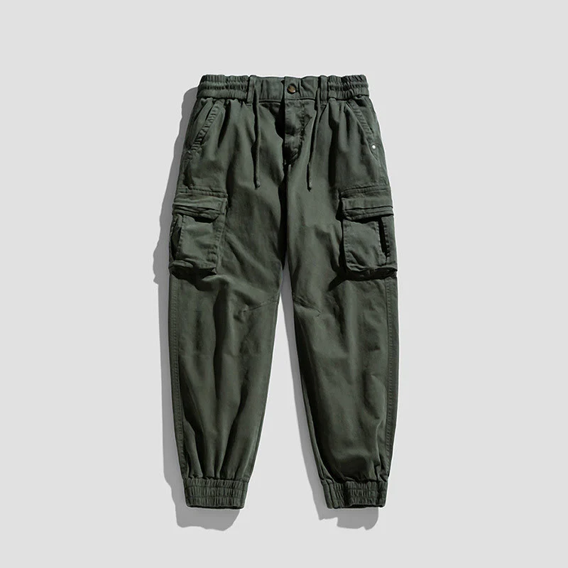 Pantaloni da uomo affusolati con tasche, polsini elastici estivi in cotone Buddha Stones - Image 7
